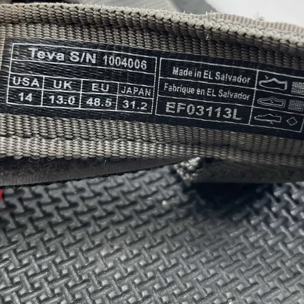 Teva Original Universal Active Sandals Mens Size 14 Gray Strappy Athletic